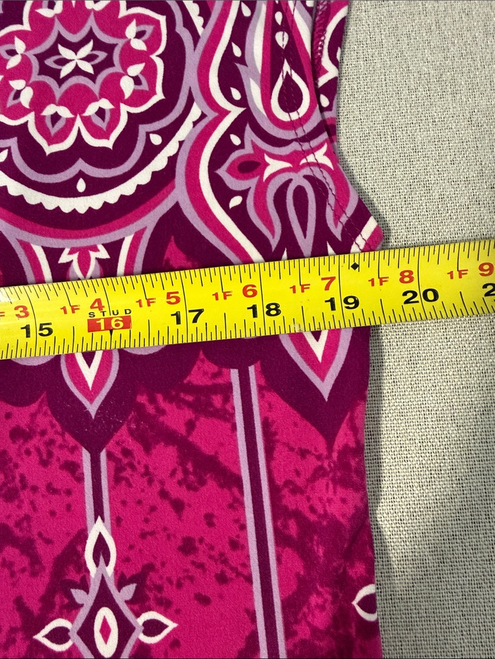Bob Mackie Boat Neck Cap Sleeve Printed Top SZS - Picture 10 of 14